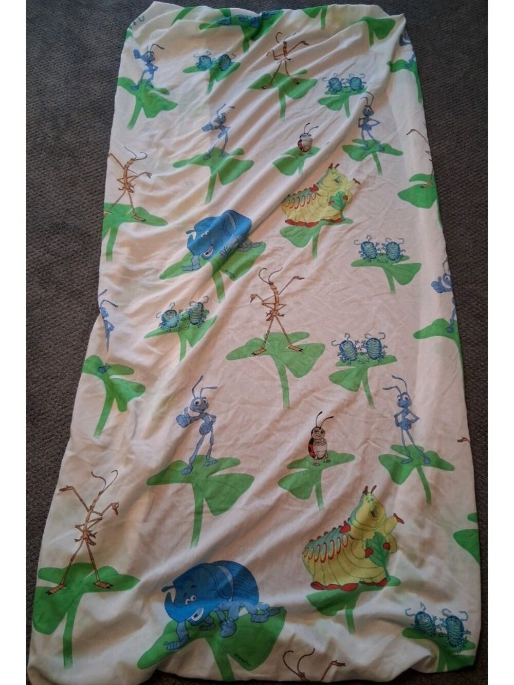Vintage 1998 Disney Pixar A Bugs Life Fitted Twin Bed Sheet